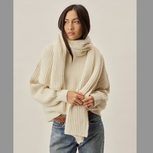 Buck Mason Accessories - Buck Mason Highland Alpaca Rib Scarf Natural NWOT